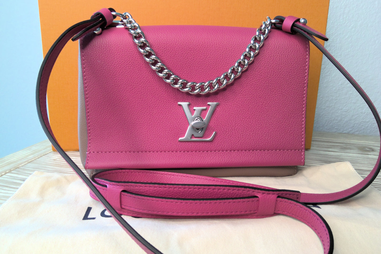 Pre-Loved Louis Vuitton Lock Me II Chain Two Tone BB "Sold Out"