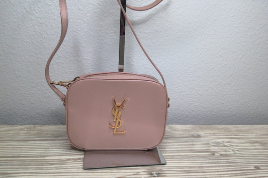 Pre-Loved YSL Blush Grain De Poudre Small Classic Camera Bag