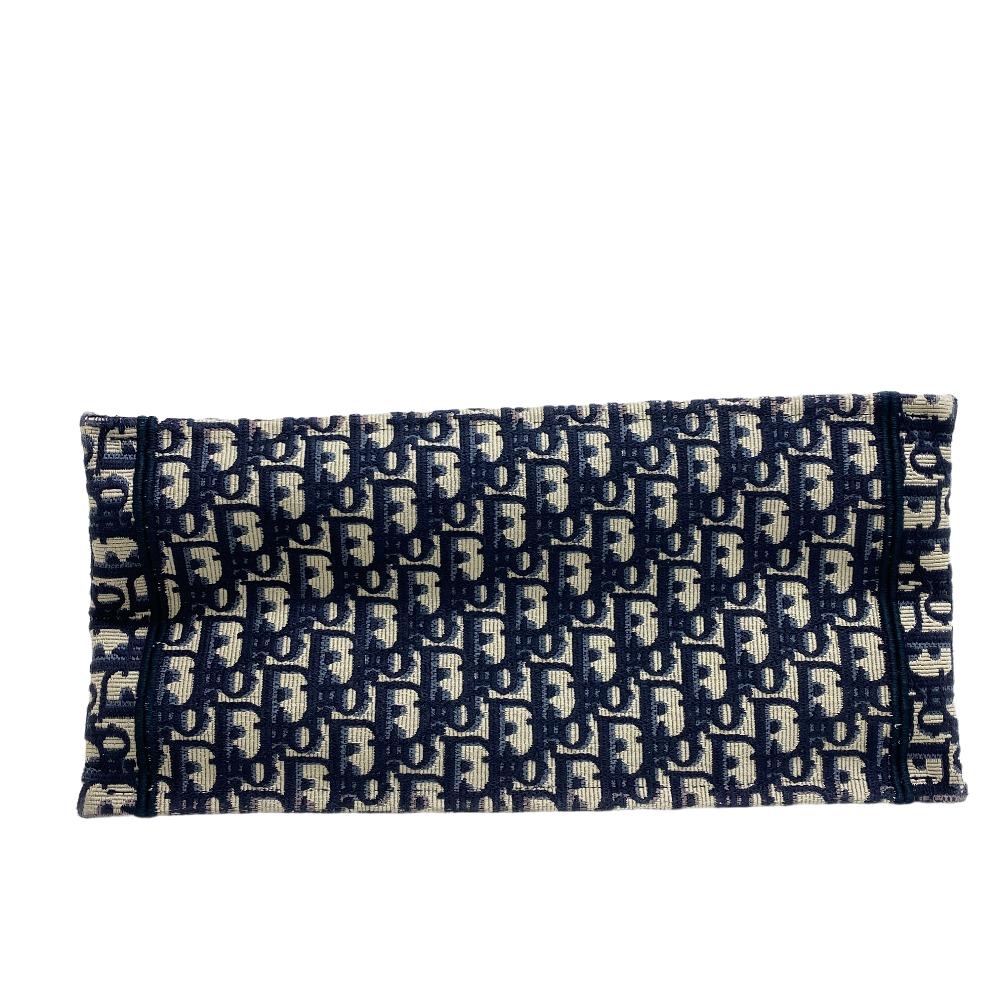 bottom Christian Dior Oblique Medium Book Tote Blue