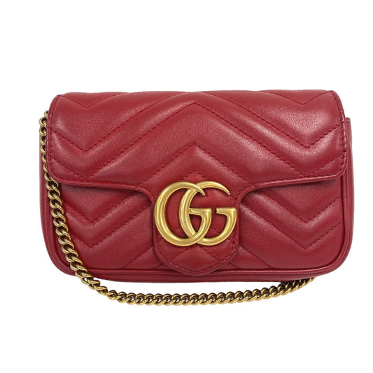 Gucci Matelasse Marmont Super Mini GG Hibiscus Red Crossbody