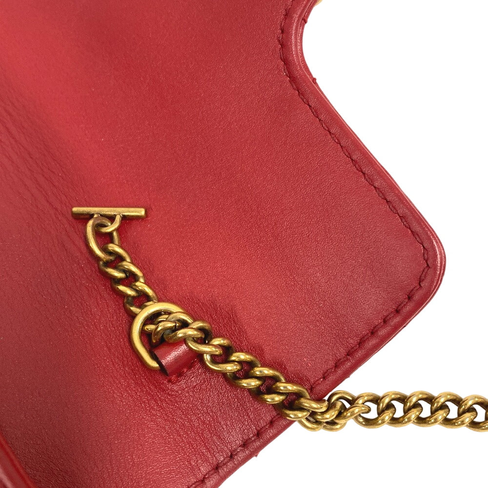 chain strap Gucci Matelasse Marmont Super Mini GG Hibiscus Red Crossbody