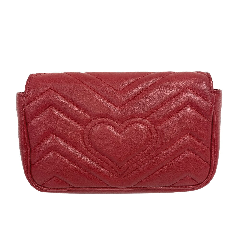 back Gucci Matelasse Marmont Super Mini GG Hibiscus Red Crossbody