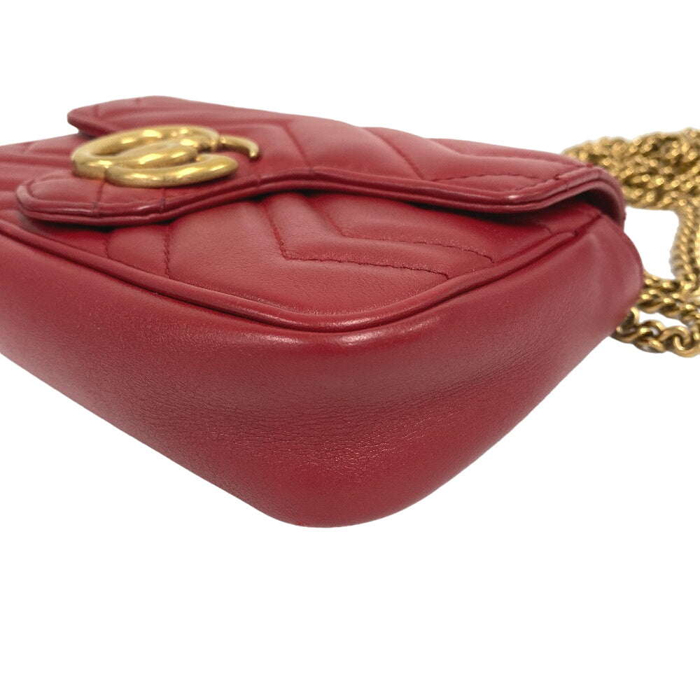 corner Gucci Matelasse Marmont Super Mini GG Hibiscus Red Crossbody