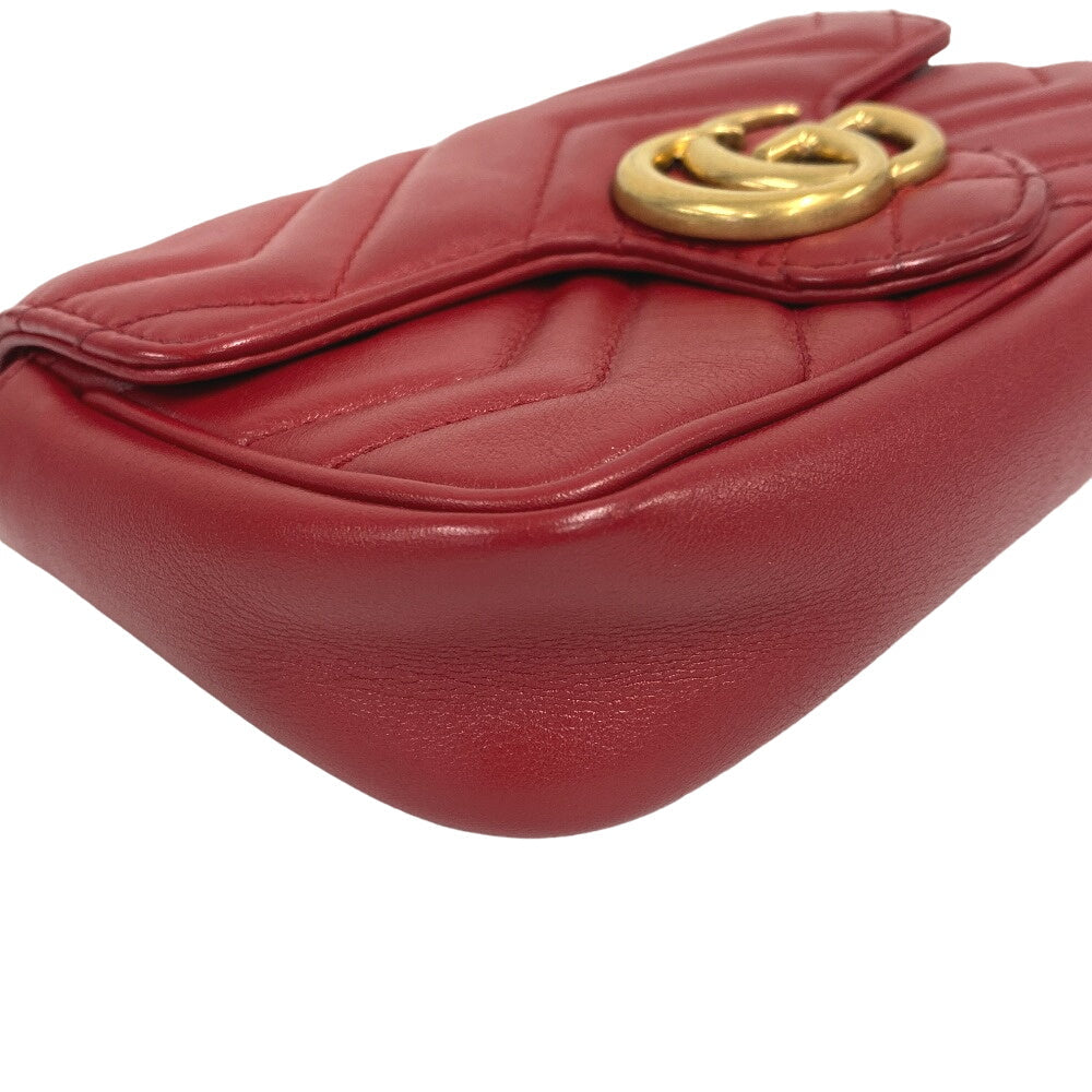 opposite corner Gucci Matelasse Marmont Super Mini GG Hibiscus Red Crossbody