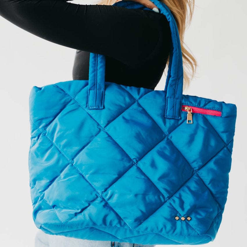Presley Puffer Quilted Tote Bag – Nylon Carryall with Pouch | Boutique | New